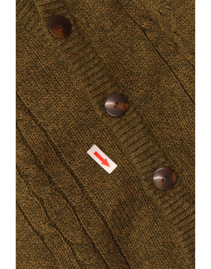 VINTAGE muški kardigan pulover od vune alpake kaki boje