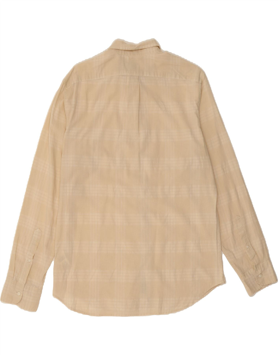 J. CREW Mens Shirt Medium Beige Check Cotton Vintage J. Crew and Second-Hand J. Crew from Messina Hembry 