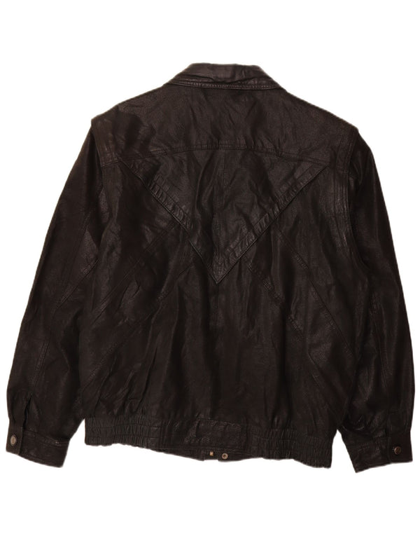 VINTAGE muška kožna jakna UK 40 velika crna kozna koza