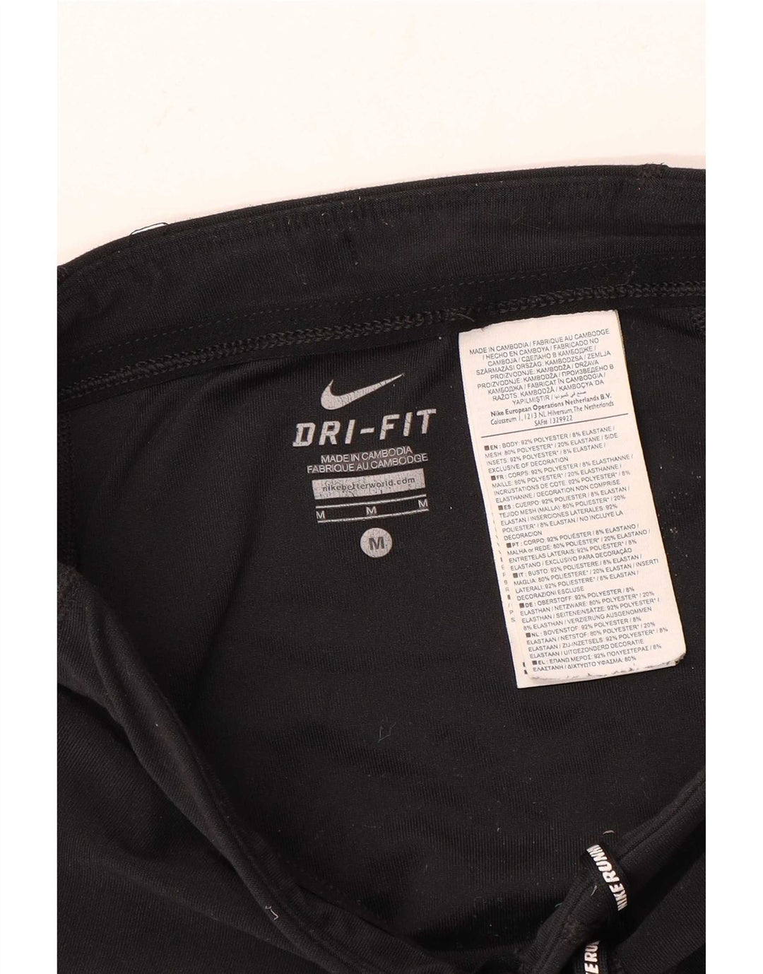 Nike Ženske Dri Fit Leggings UK 14 Srednje crni poliester