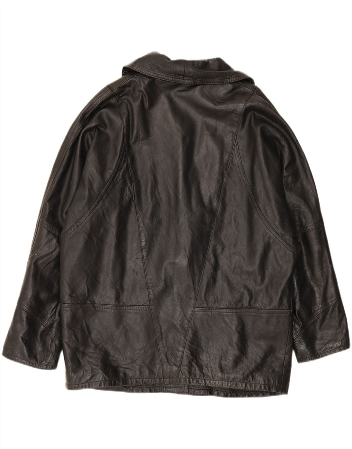 LAVORAZIONE ARTIGIANALE Womens Oversized Jacket IT 44 Medium Black Leather