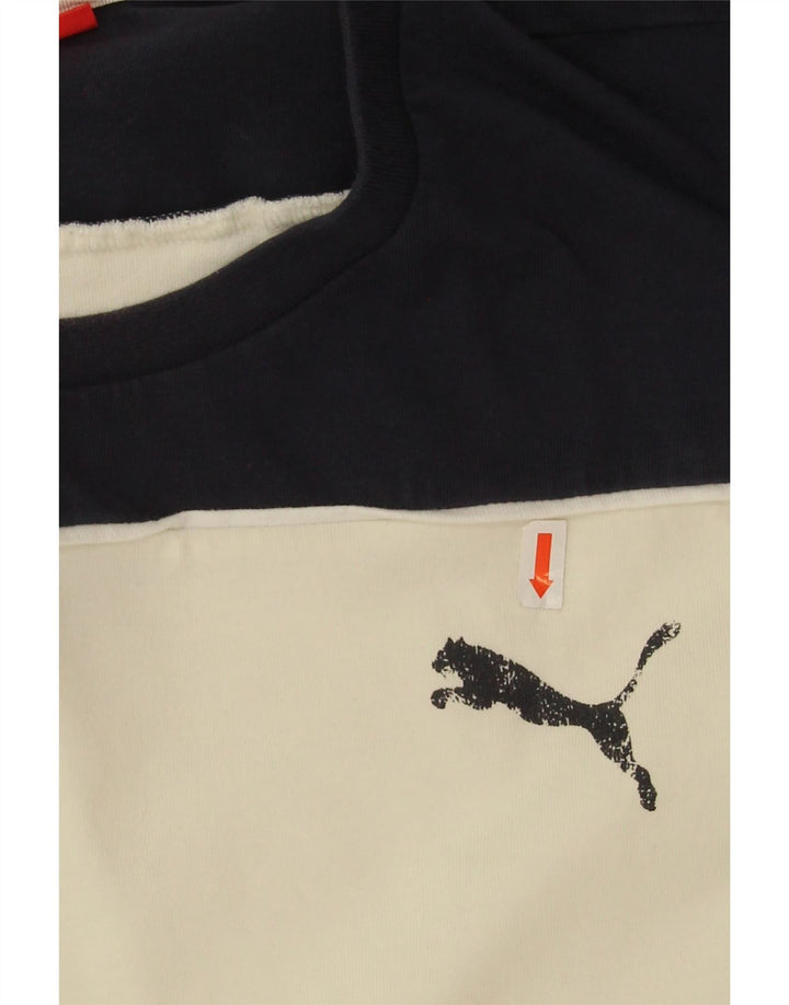 Puma muška majica dugih rukava Large Off White Colourblock Pamuk