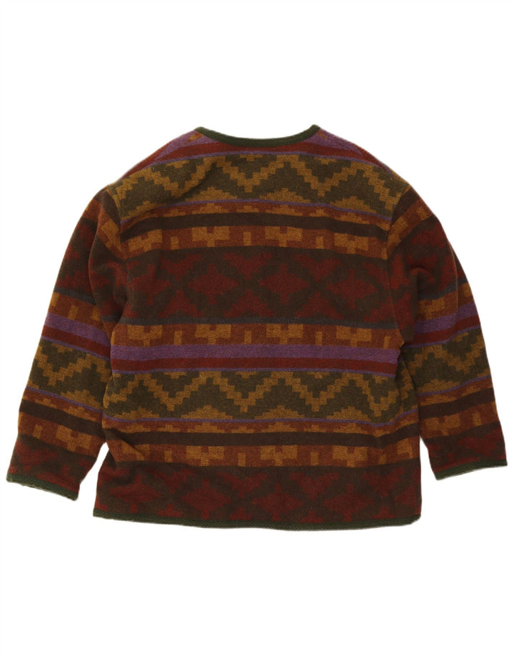 Vintage ženski kardigan džemper UK 18 XL Raznobojna geometrijska vuna