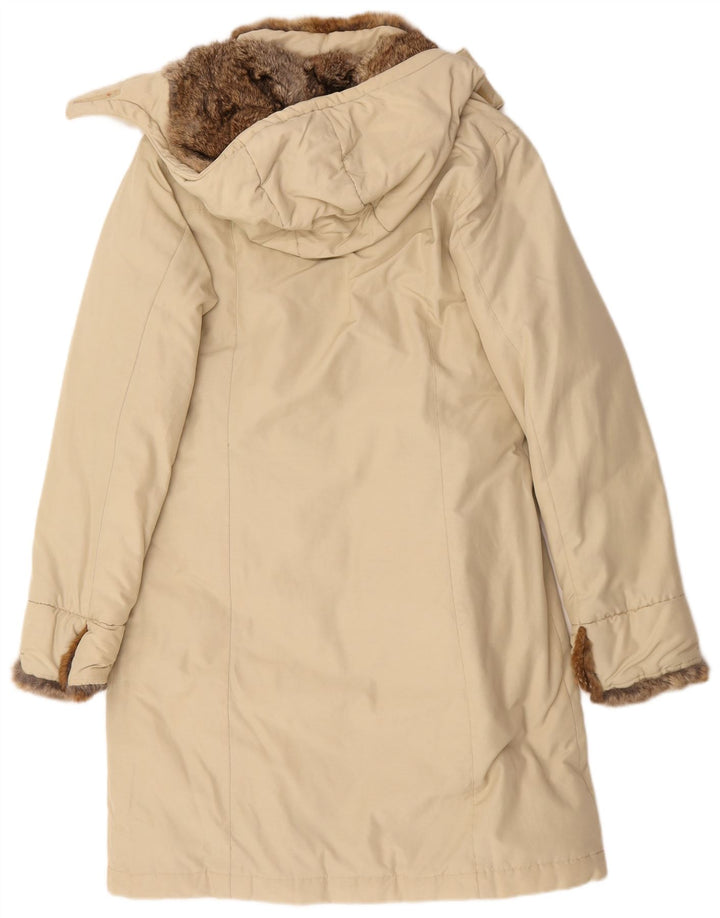 Woolrich ženski podstavljeni kaput s kapuljačom UK 12 srednje bež pamuk