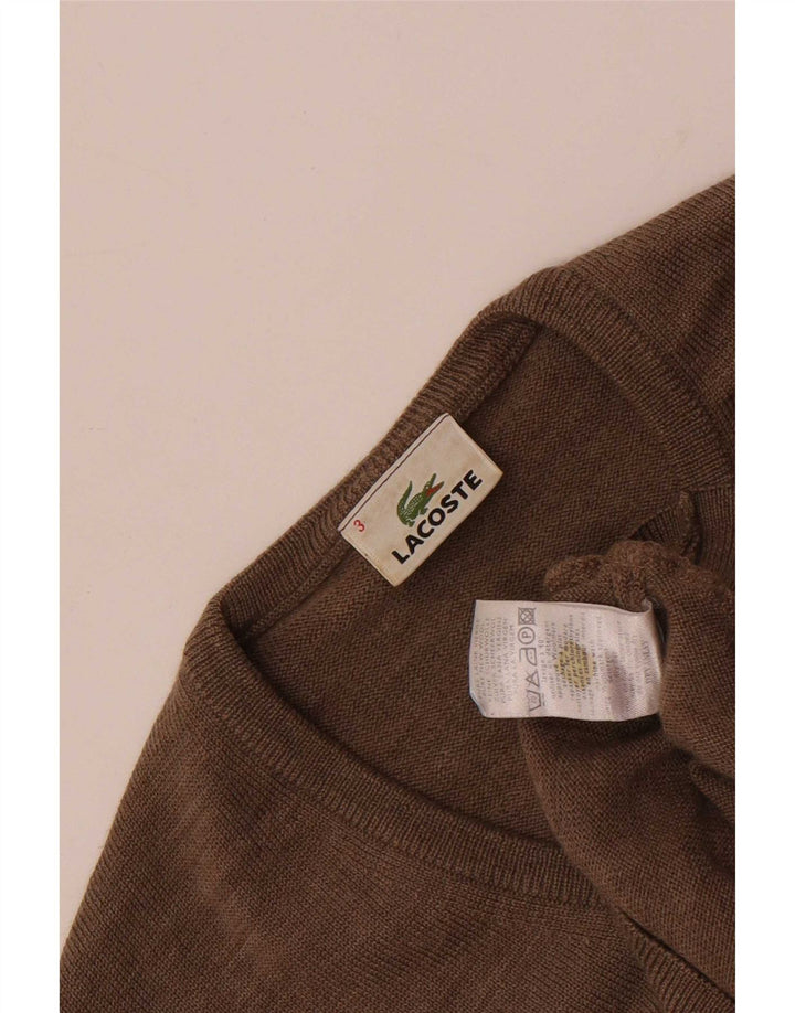 Lacoste muški džemper s V-izrezom, veličina 3, mali, smeđi, novi vuneni