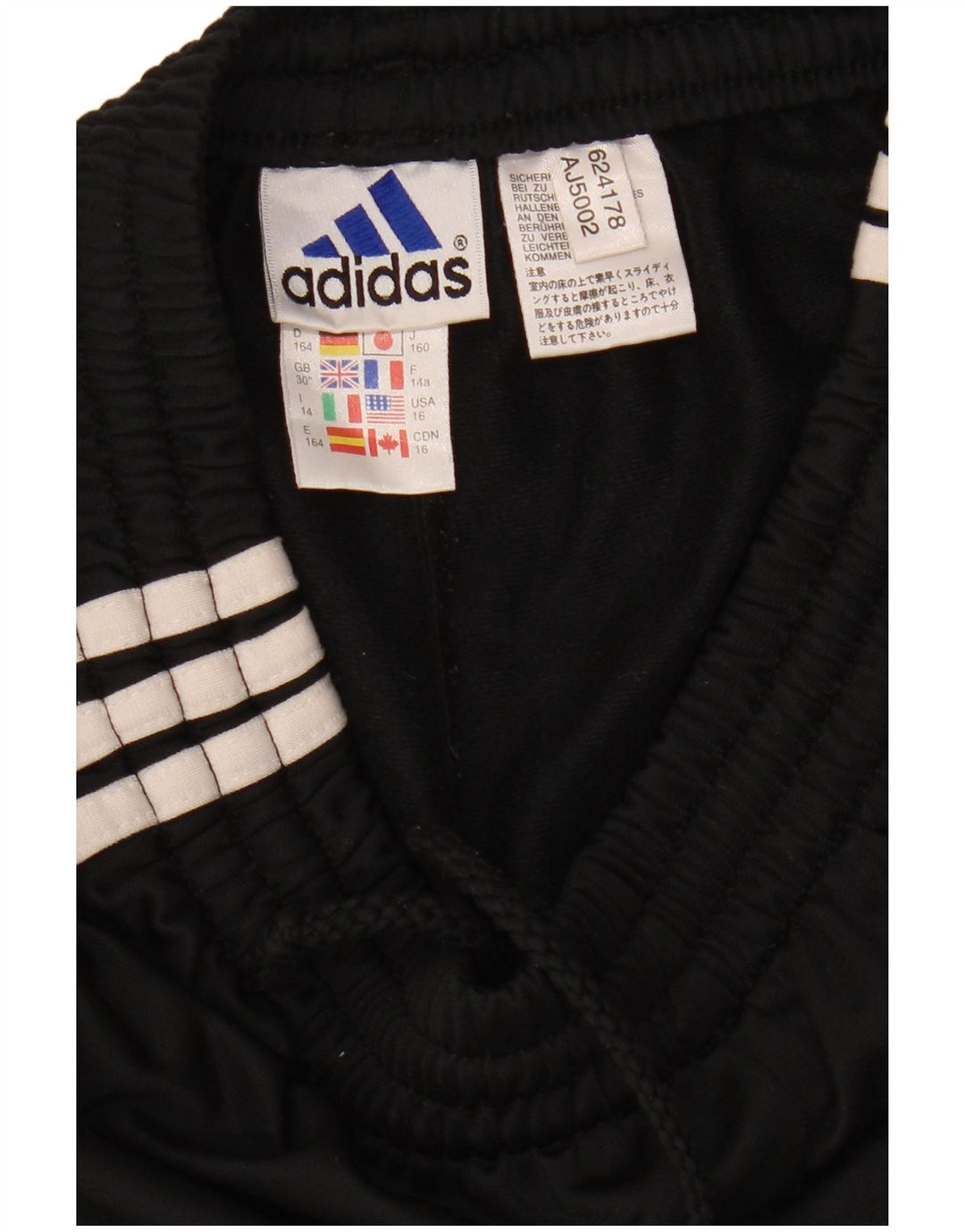 ADIDAS Boys Tracksuit Trousers 13-14 Years  Black Polyester