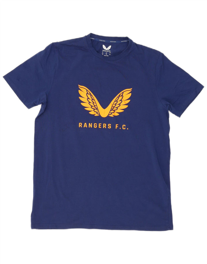 CASTORE Mens Graphic T-Shirt Top Large Navy Blue Cotton