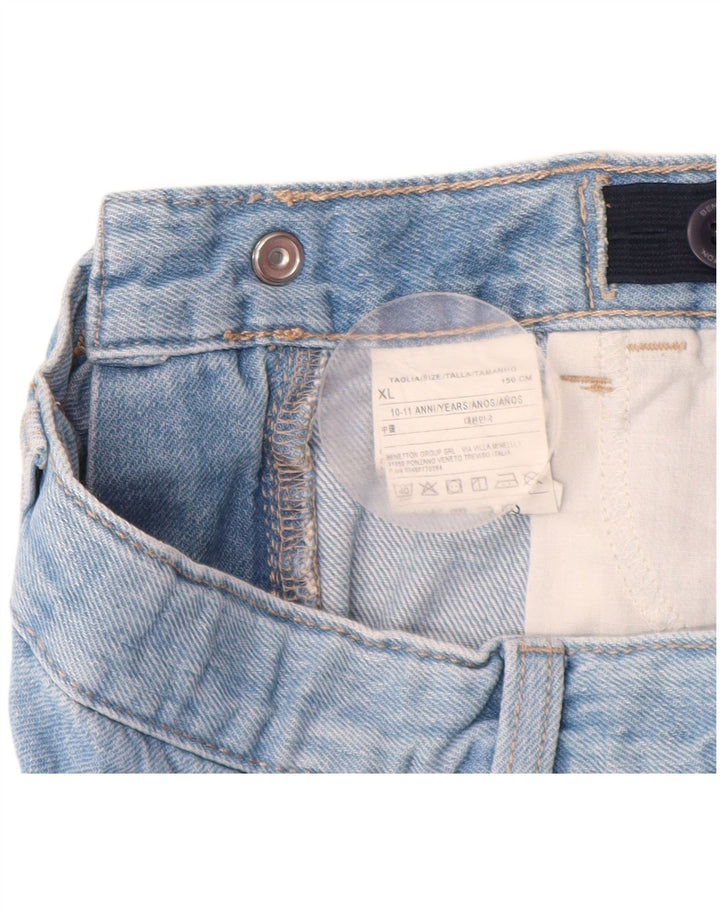 BENETTON Denim kratke hlače za dječake 10-11 godina W26 XL plavi pamuk u blokovima boja