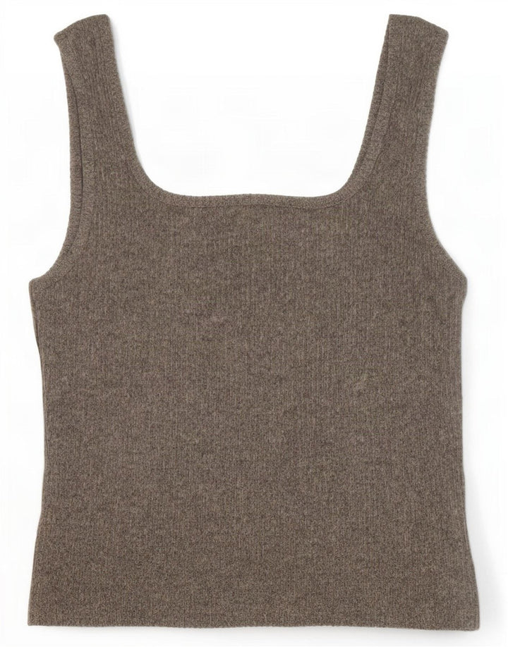 Topshop ženski kratki pleteni Cami Top UK 12 srednje sivi