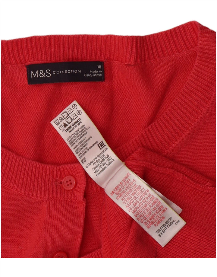 MARKS & SPENCER Ženski džemper kardigan UK 18 XL Ružičasti pamuk