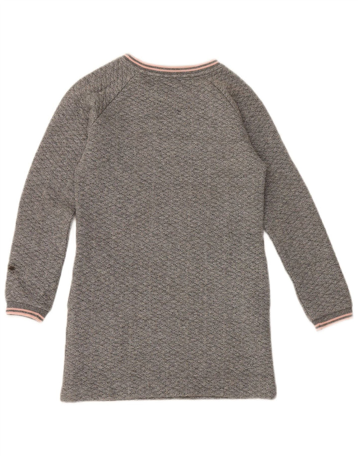 Woolrich Džemper haljina za djevojčice 9-10 godina sivi pjegavi poliester