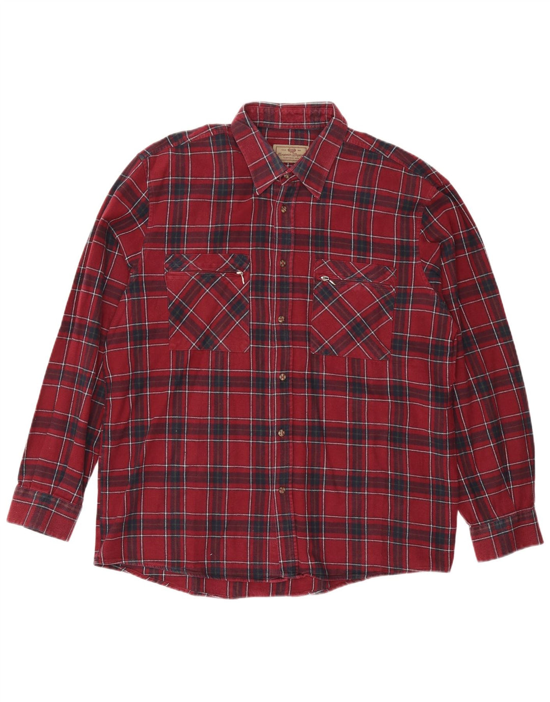 EUROPSKI PROJEKT Muška flanelska košulja XL tamnocrveni karirani pamuk