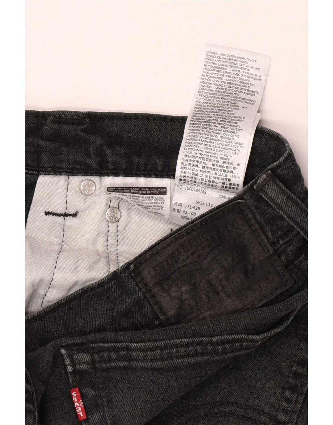 Levi's muške uske traperice W36 L32 crni pamuk
