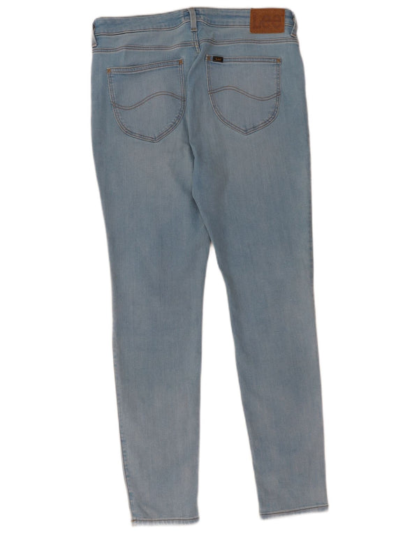 LEE Ženske visoke uske traperice Scarlett W32 L28 plavi pamuk