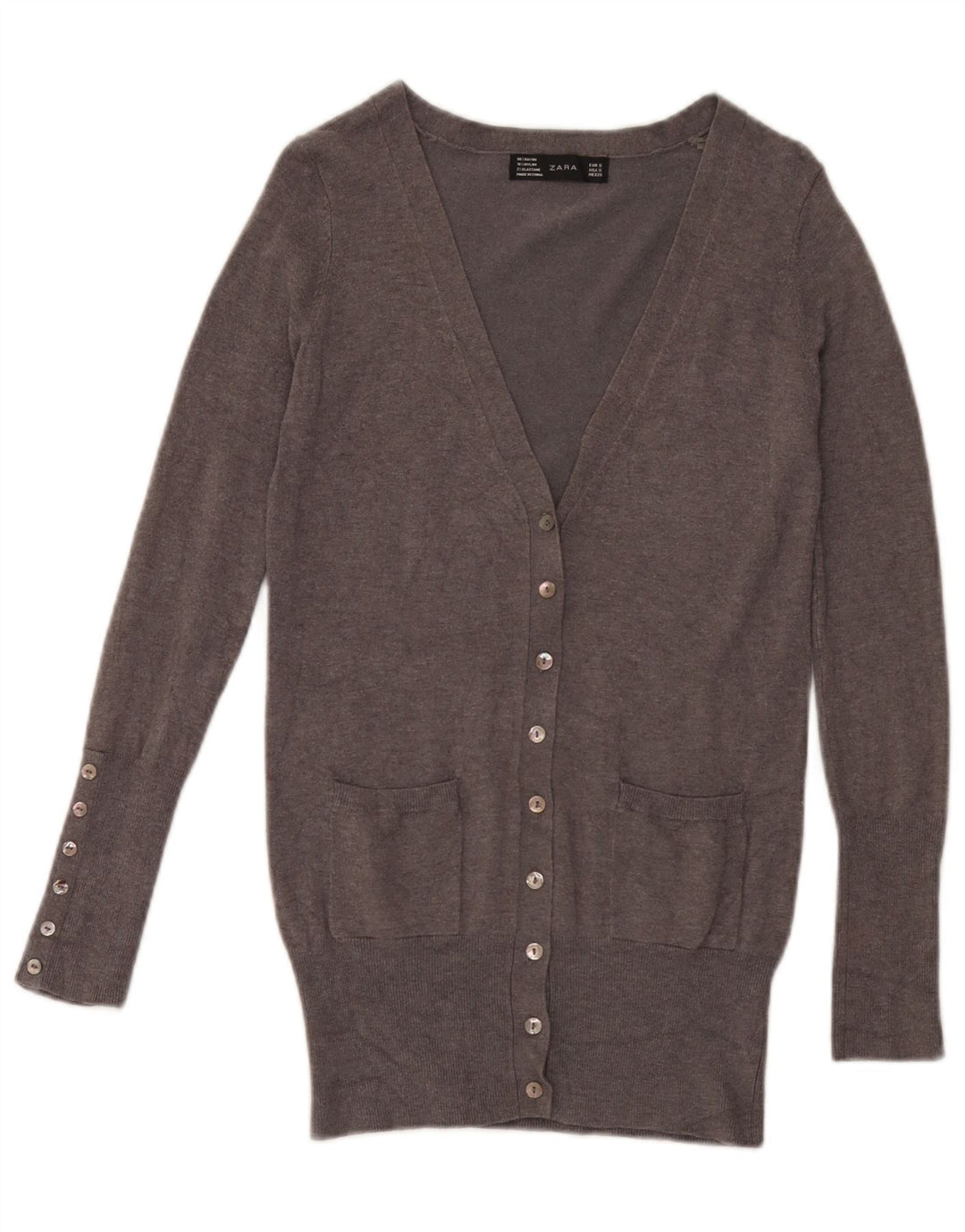 Zara ženski kardigan pulover UK 10 Small Gray