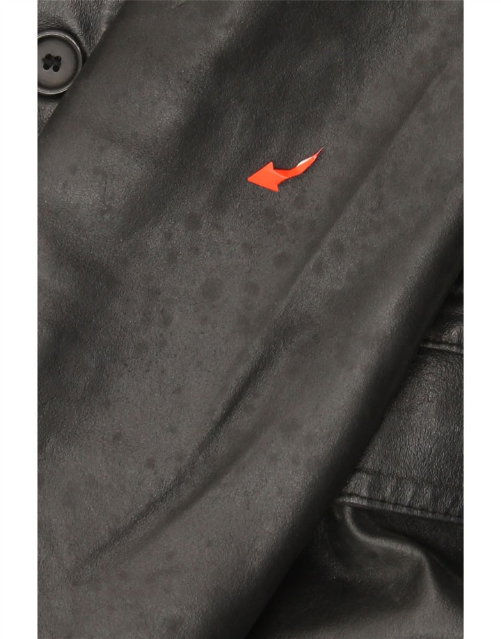 VINTAGE ženski kožni kaput IT 46 Veliki crni kožni