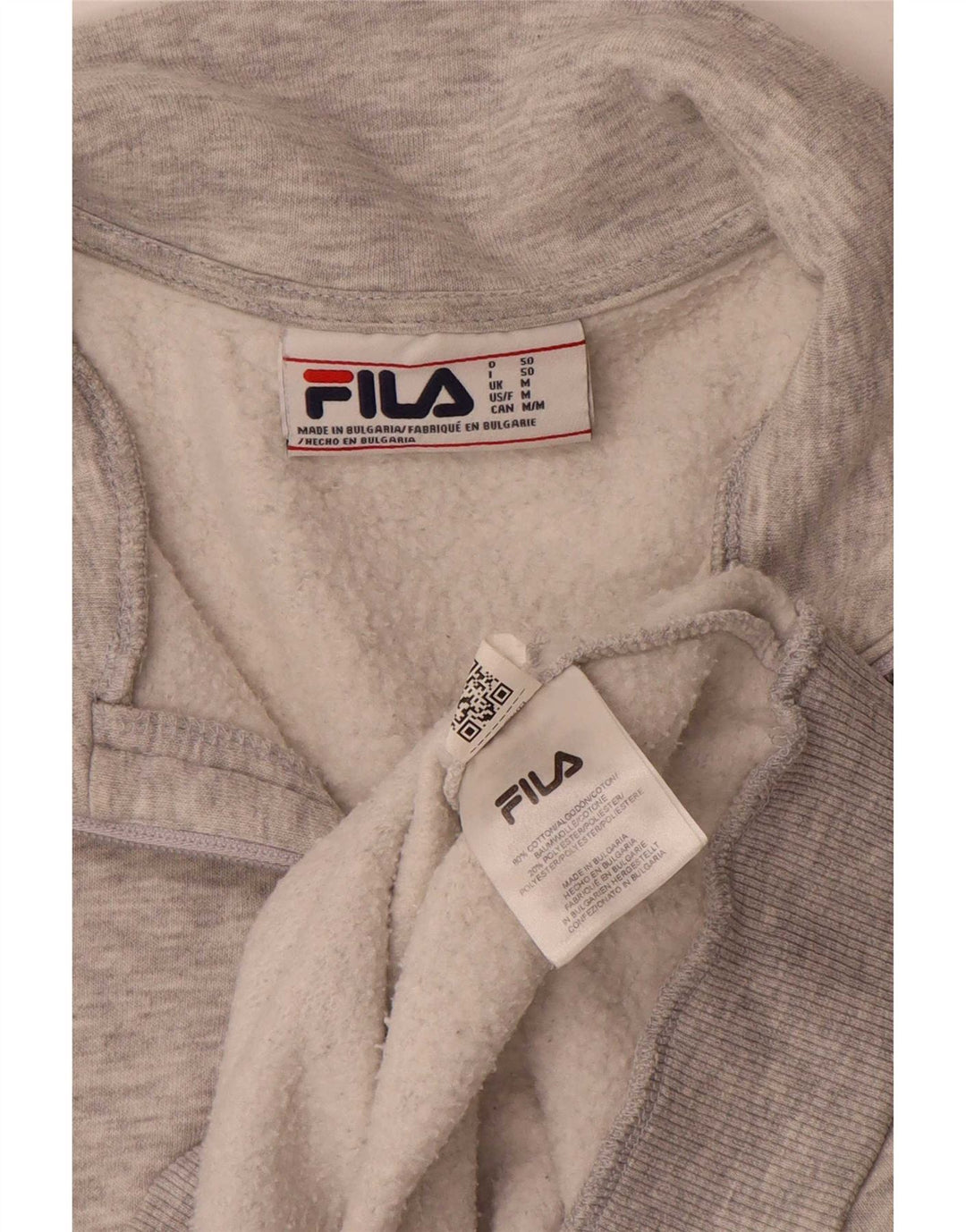 Fila muška majica s izrezom na patentni zatvarač, srednje sivi flekasti pamuk