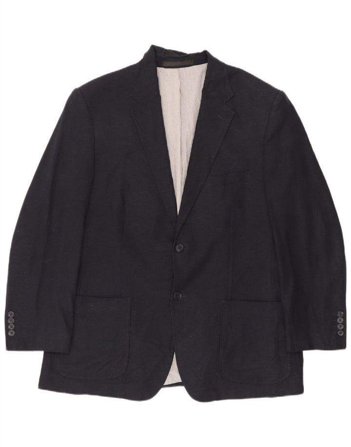 Marks & Spencer muška jakna sa 2 gumba UK 44 XL mornarsko plava lanena