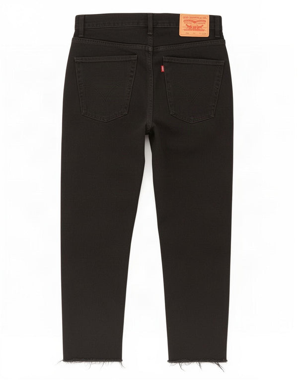 Levi's muške 581 iskrzane ravne traperice W34 L25 crni pamuk