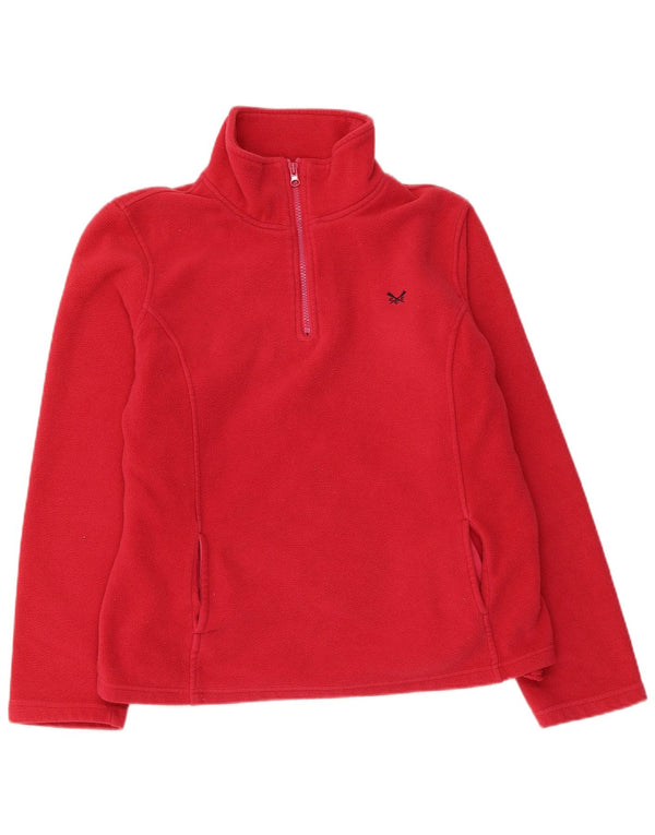 Crew Clothing Ženski džemper od flisa s patentnim izrezom UK 12 Srednje ružičasti poliester