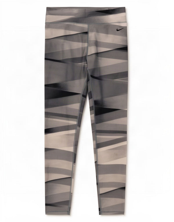 Nike Ženske Dri Fit Leggings UK 12 Srednje sive Geometrijski poliester