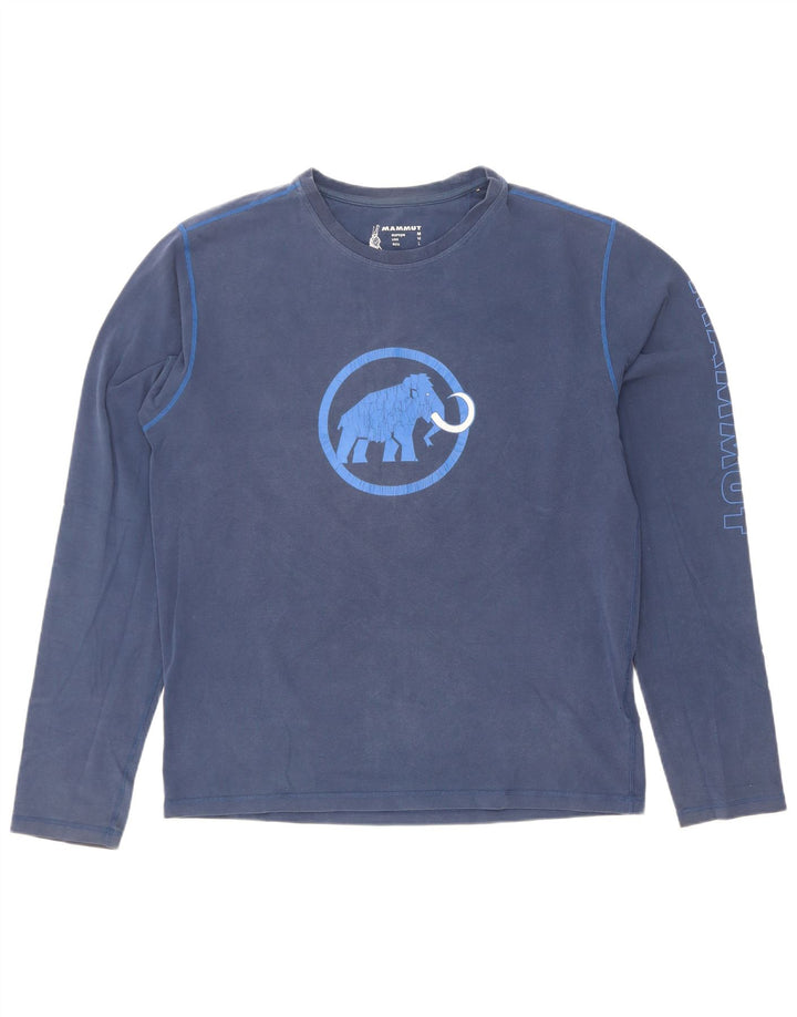 Mammut muška grafička majica dugih rukava srednje plavi pamuk
