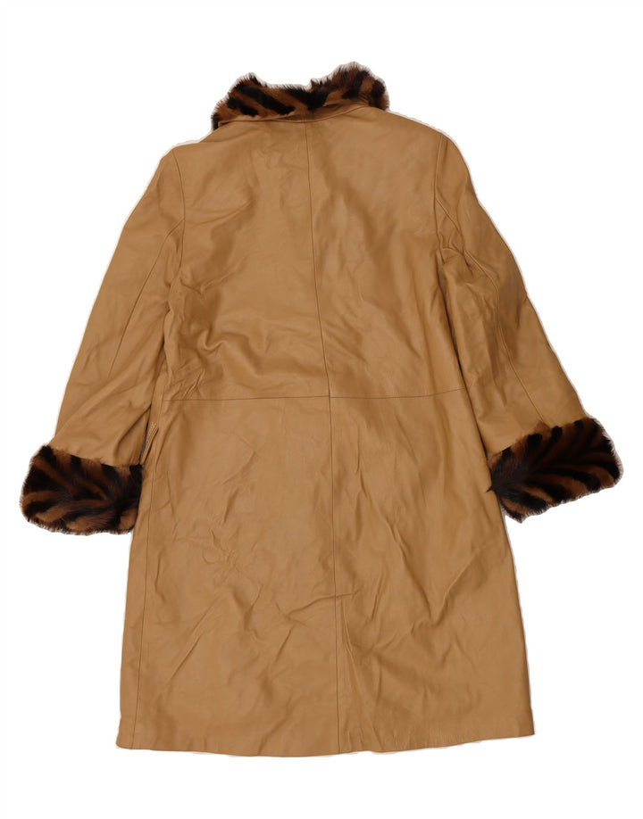 ANFOR Womens Leather Coat IT 42 Medium Brown Leather Vintage Anfor and Second-Hand Anfor from Messina Hembry 