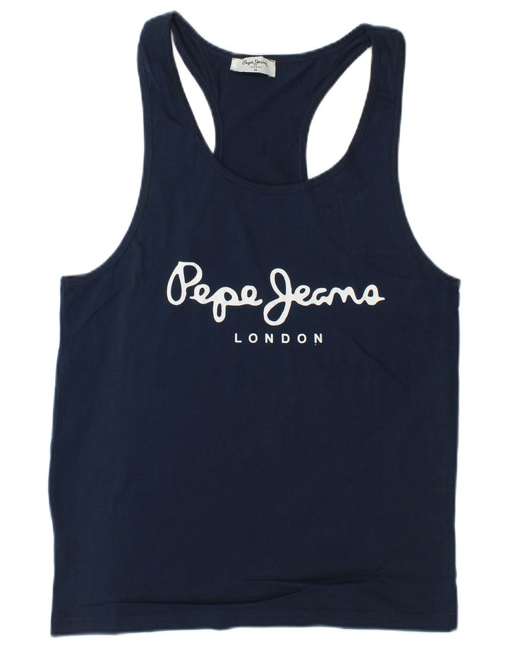 PEPE Jeans, muški grafički prsluk, srednje tamnoplavi pamuk