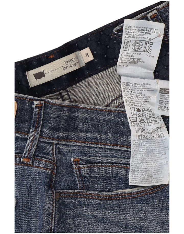 Levi's ženske 525 ravne traperice US 8 srednje W28 L30 plavi pamuk