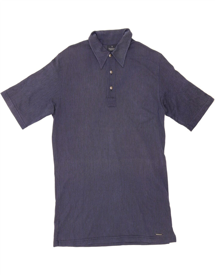 TRUSSARDI Mens Polo Shirt Large Navy Blue Vintage Trussardi and Second-Hand Trussardi from Messina Hembry 