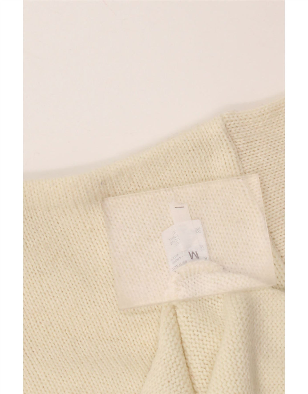 VINTAGE ženski kratki džemper s kornjačastim ovratnikom UK 14 srednje bijele boje