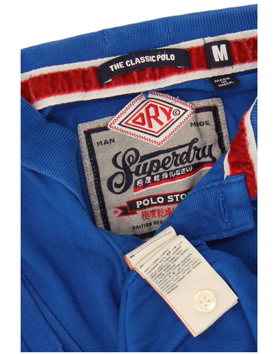 Superdry muška klasična polo majica srednje plave boje pamuka