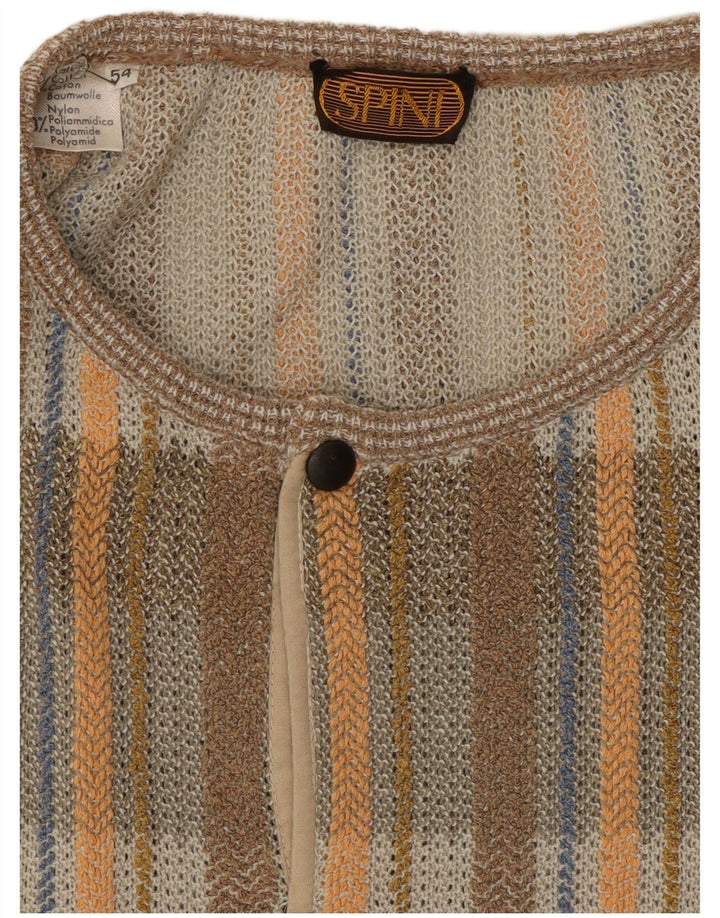 Vintage muški džemper s dugmadima i ovratnikom IT 54 XL sivi karirani pamuk