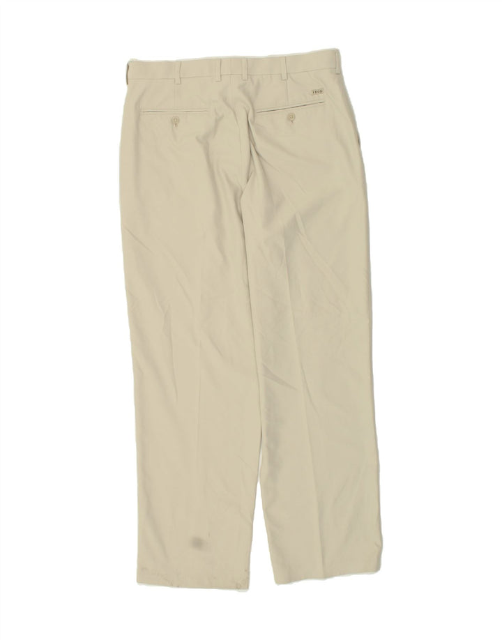 IZOD Mens Straight Chino Trousers W34 L32 Beige Polyester Vintage Izod and Second-Hand Izod from Messina Hembry 