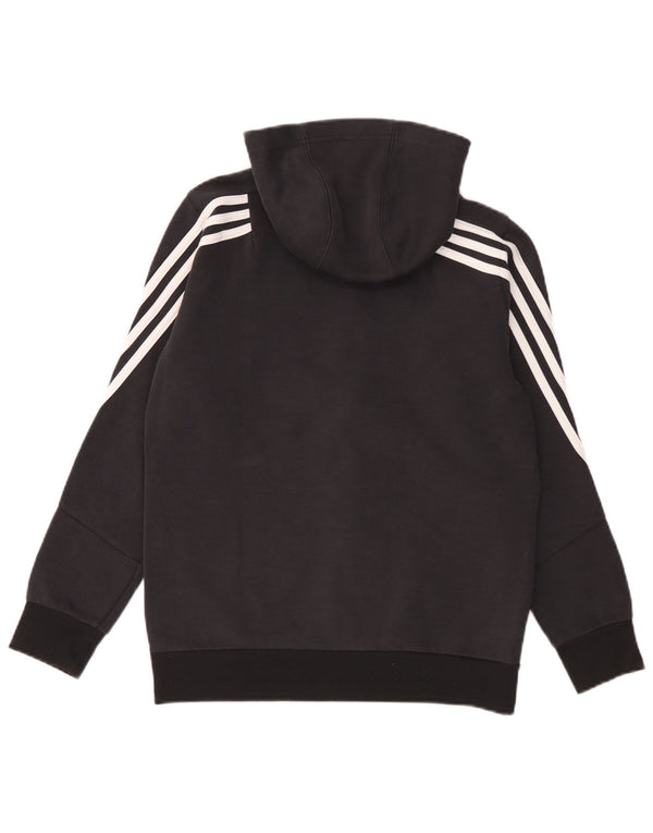 Adidas pulover s kapuljačom s patentnim zatvaračem za dječake 13-14 godina, crni pamuk