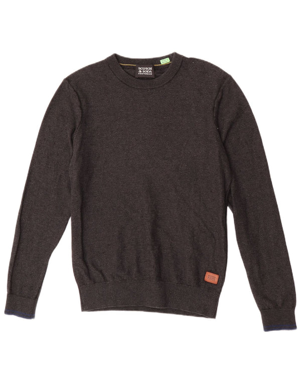 Scotch & Soda muški džemper s okruglim izrezom, srednje sivi pamuk