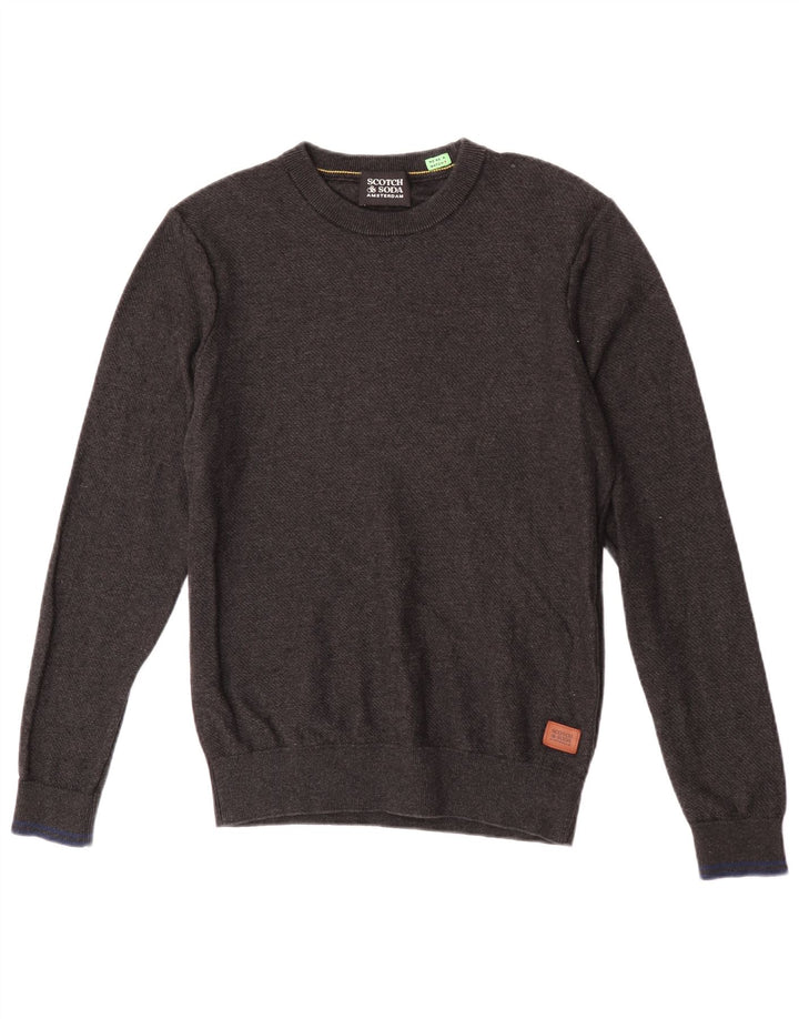 Scotch & Soda muški džemper s okruglim izrezom, srednje sivi pamuk