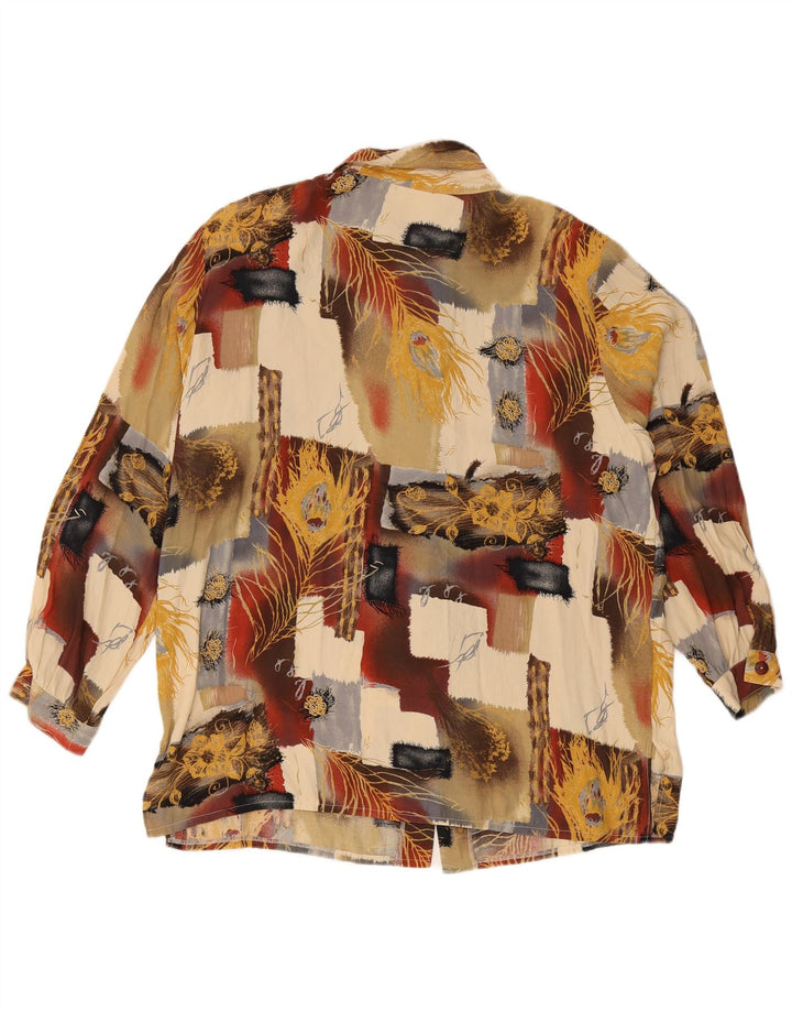 Vintage ženska košulja bluza UK 18 XL Višebojna patchwork viskoza