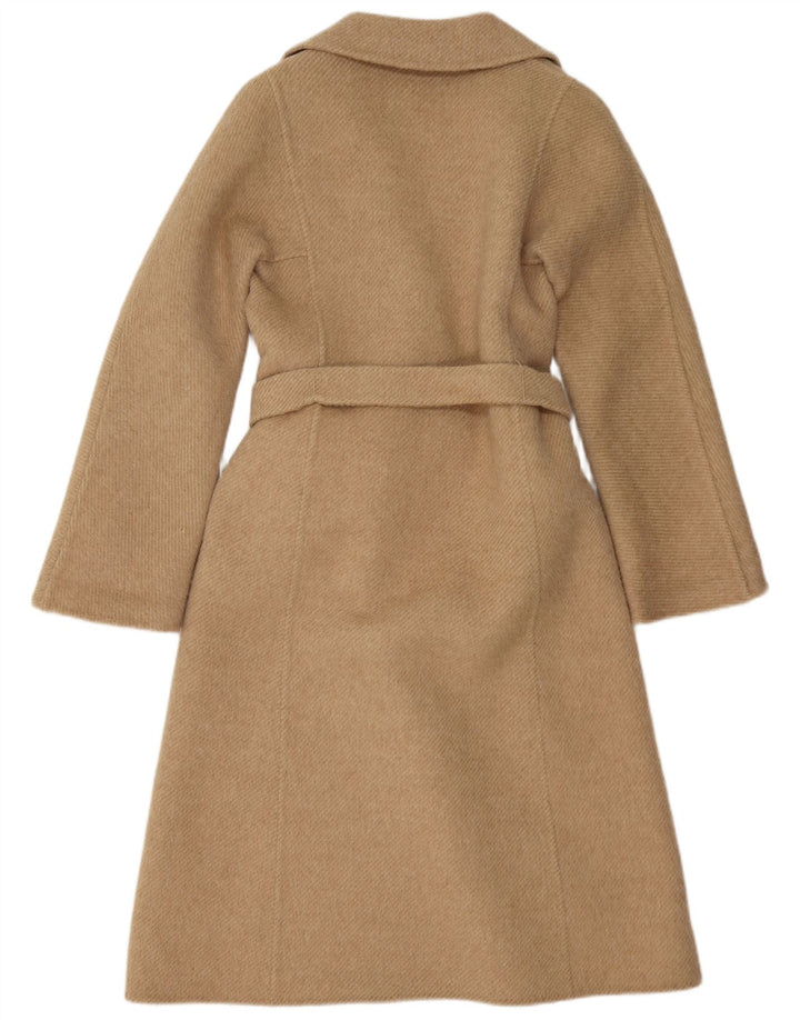 Vintage ženski kaput s dvorednim kopčanjem IT 42, srednje bež alpaka vuna