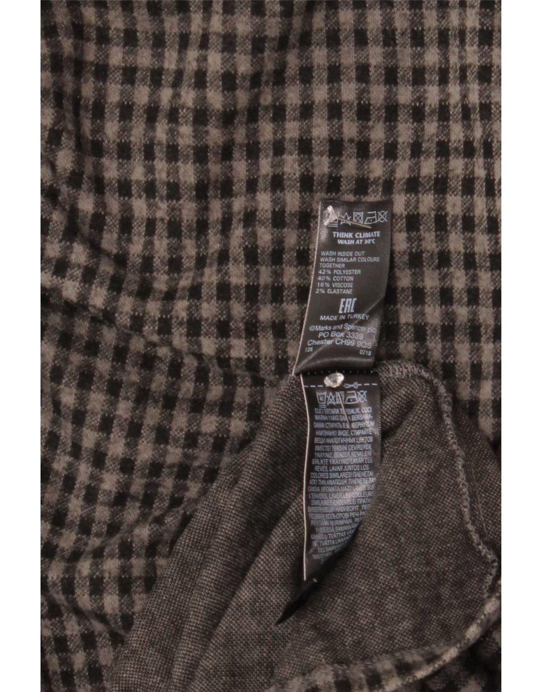 Marks & Spencer ženska duga haljina s 3/4 rukavima UK 10 Mala siva gingham