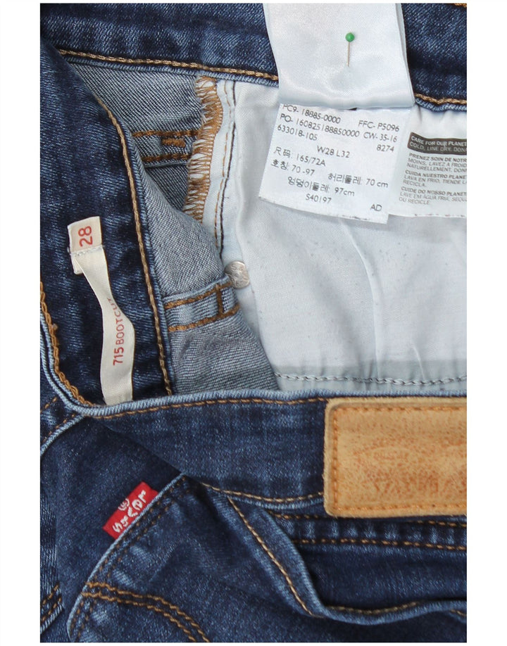 LEVI'S Womens 715 Bootcut Jeans W28 L32 Blue Cotton