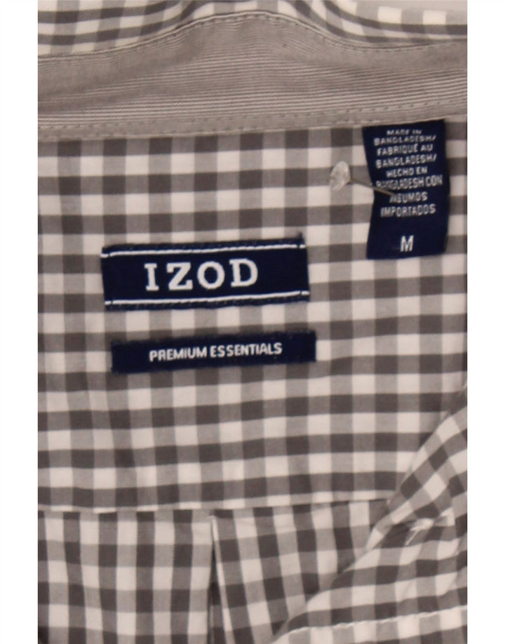IZOD Mens Shirt Medium Grey Gingham Cotton Vintage Izod and Second-Hand Izod from Messina Hembry 