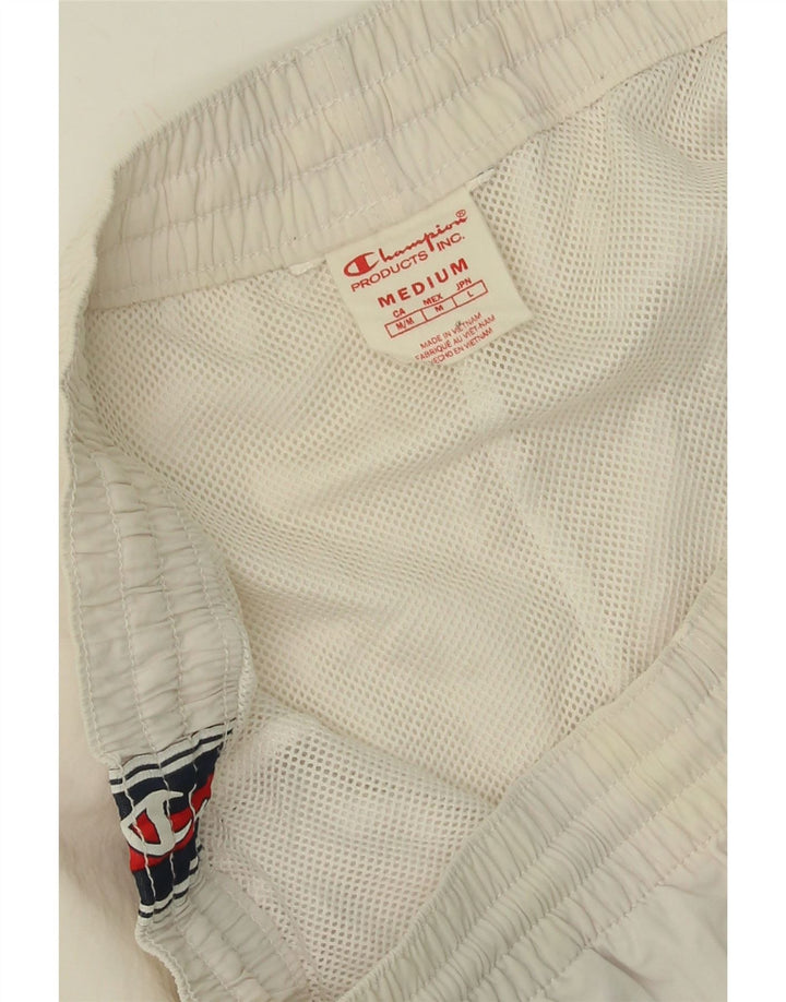 CHAMPION Mens Graphic Tracksuit Trousers Joggers Medium  White Colourblock Vintage Champion and Second-Hand Champion from Messina Hembry 