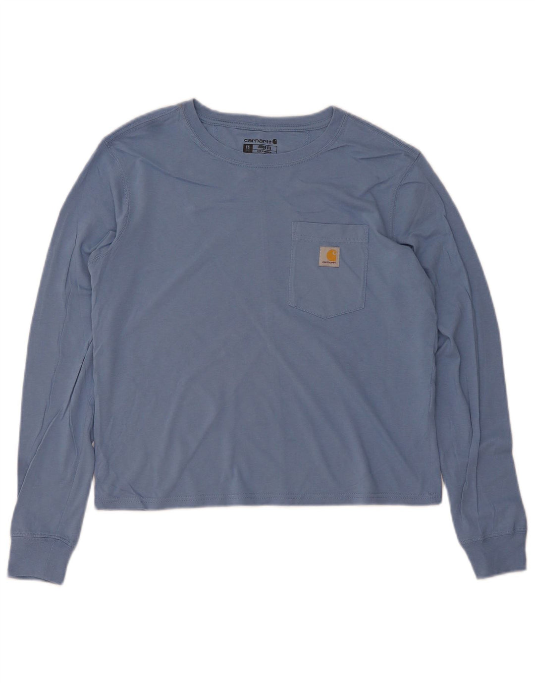 Prevelika ženska majica Carhartt dugih rukava US 0/2 XS plavi pamuk