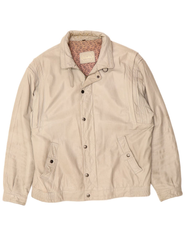 Vintage muška kožna jakna EU 54 2XL siva koža