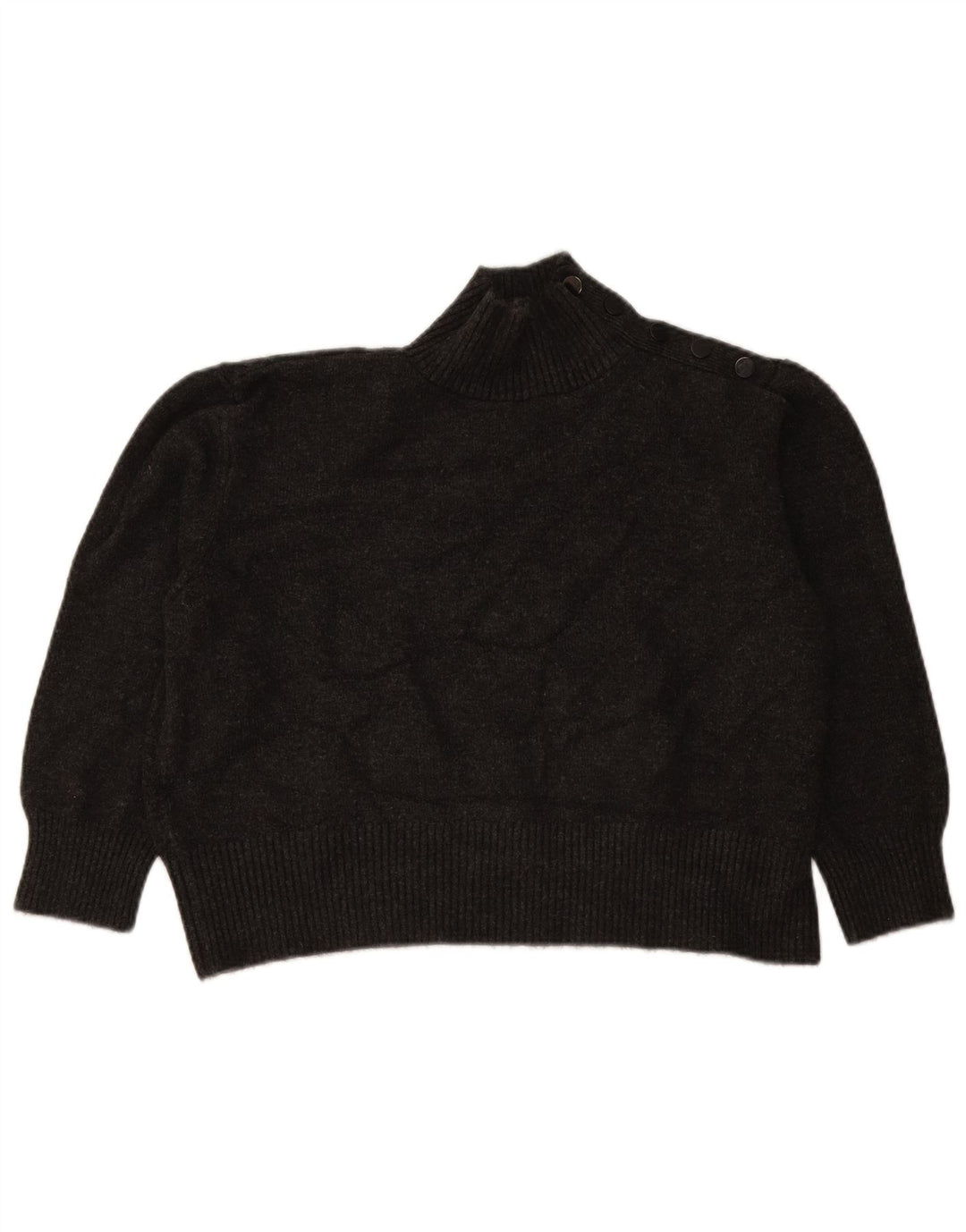 Zara ženski pulover s dugmadima i ovratnikom UK 10 Small Grey