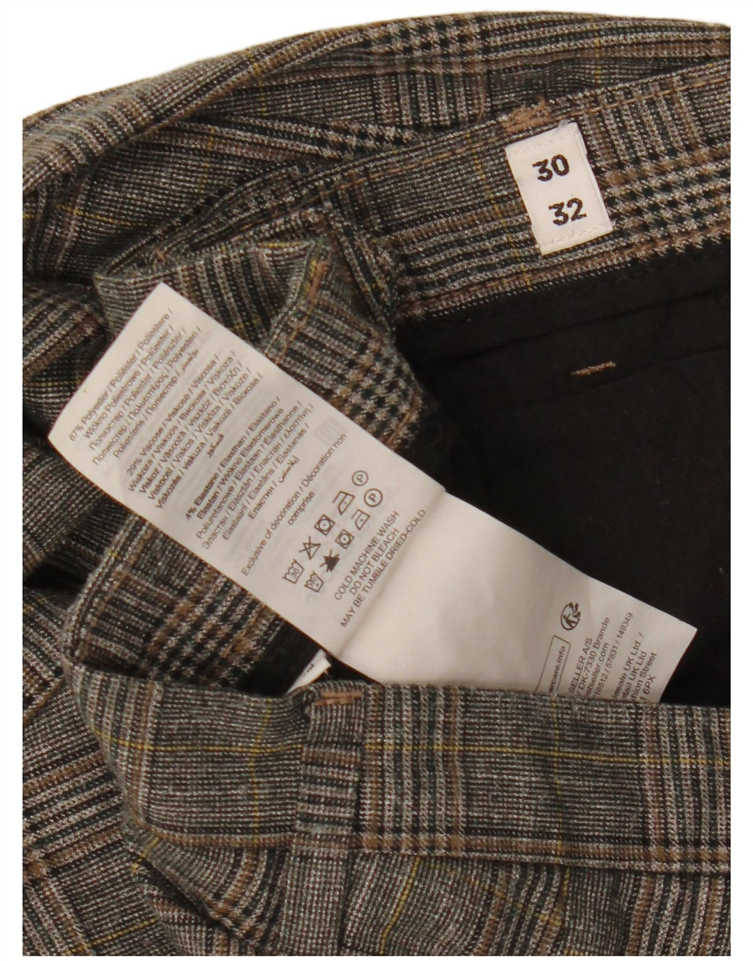 Jack & Jones muške uske hlače W30 L32 sivi karirani poliester