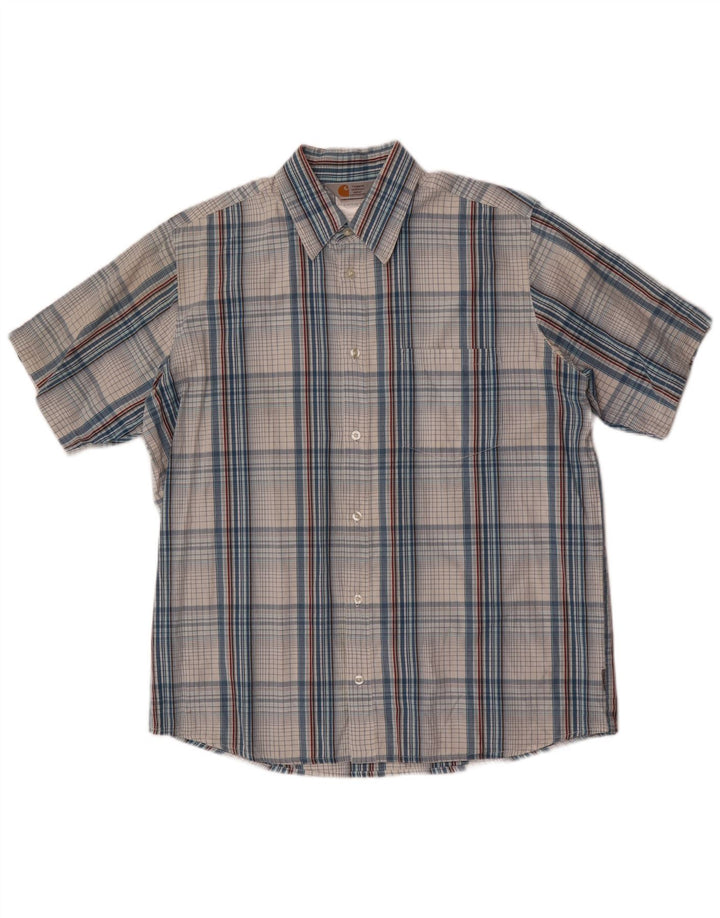 Carhartt muška košulja kratkih rukava, pamuk, veliki plavi karirani komad