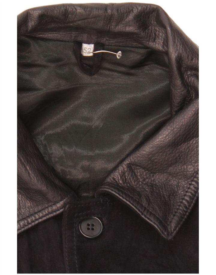 Vintage muška bomber jakna od brušene kože IT 52 XL crna koža