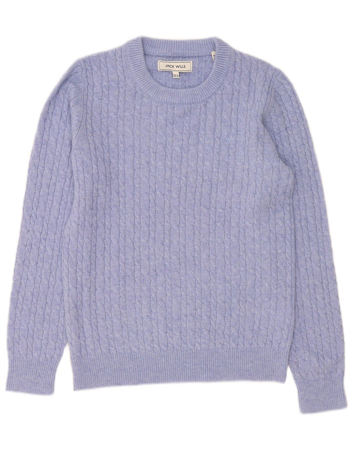 Jack Wills Ženski džemper s okruglim izrezom UK 12 Srednje ljubičasta vuna